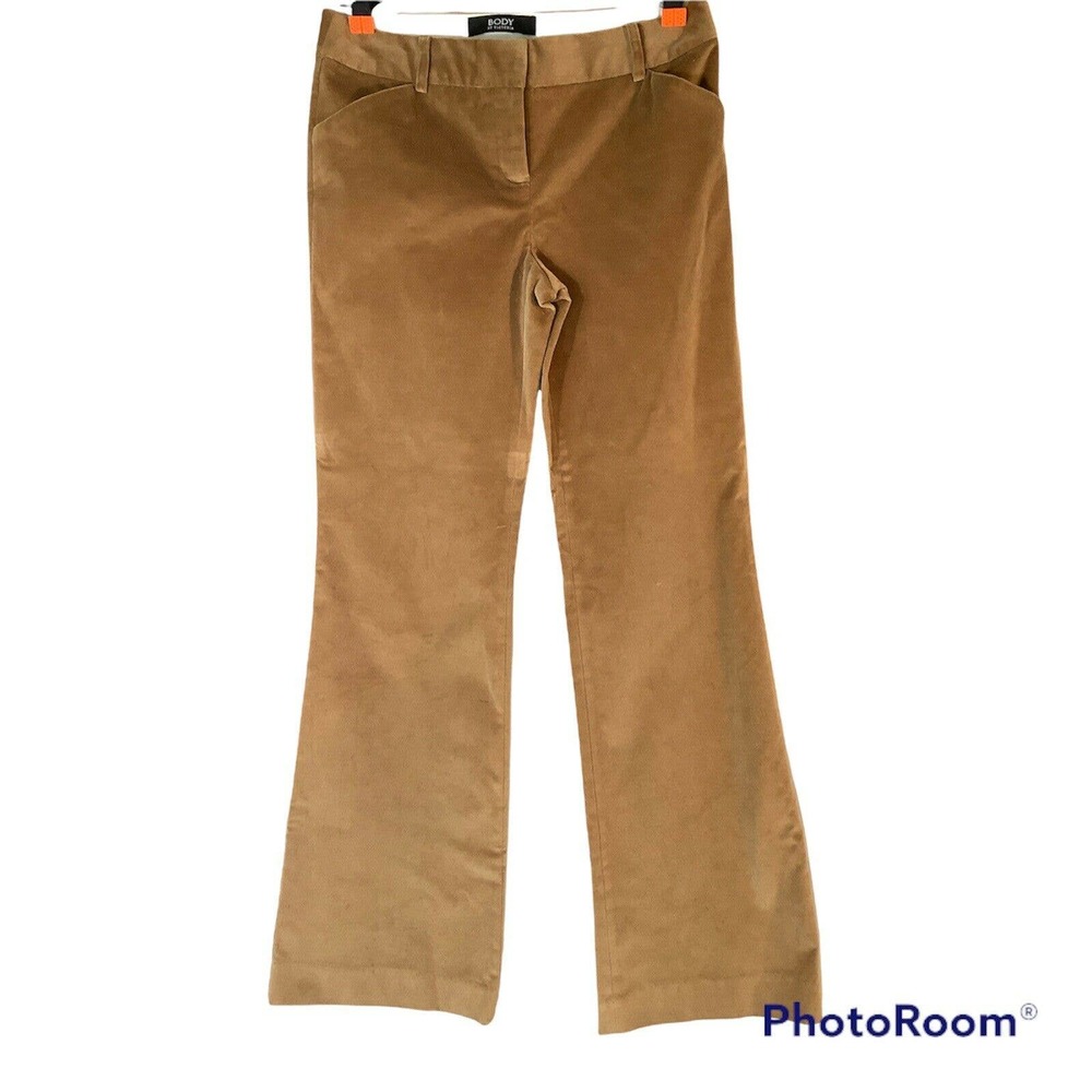 BODY By VICTORIA Womens Velour Dress Pants SIZE 2 PETITE Christie Fit Tan